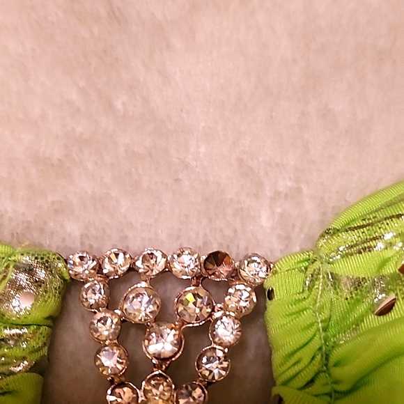 DEB Women's Junior Size: M Lime Green Party Dress - Picture 3 of 4